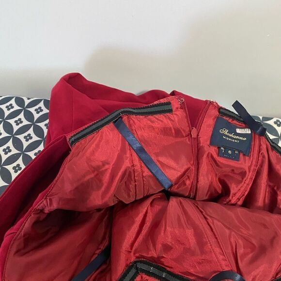 Shoshanna Wells Red Gown off the shoulder  Dress - Picture 5 of 11